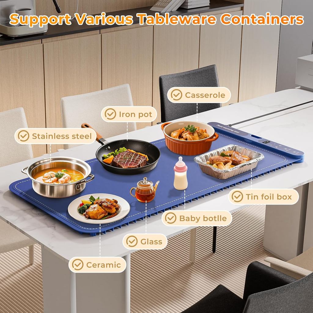 [SG]Portable Food Warming Mat Foldable Extra Large 26x15 Inch Electric ...