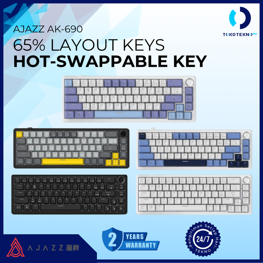 Ajazz AK690 / AK-690 Wired Mechanical Gaming Keyboard Full Key Hotswappable
