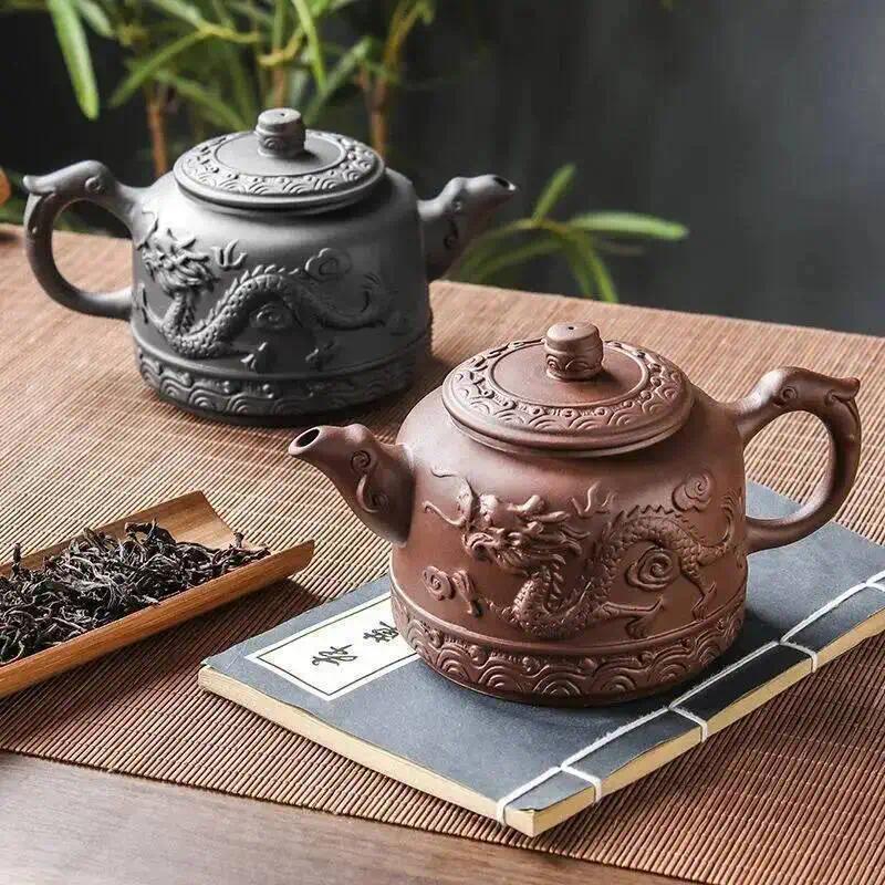 600ml Yixing Purple Clay Lucky Dragon Tea Pot Filter Teapot Sand Could Brew Puer Lapsang Souchong Qimen Black Tea Zisha Teapot - Gambar 4