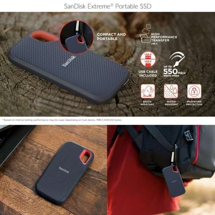 SANDISK Ssd Extreme Portable E61 1Tb Speed 1050Mbps - Gambar 2