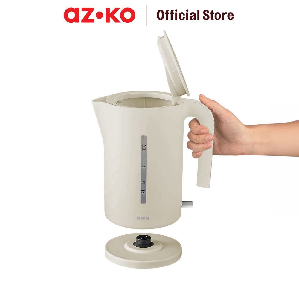 AZKO Kris Teko Listrik Plastik 800 Watt 1.7 Liter - Putih Ketel Listrik Pemanas Air Water Boiler Electric Kettle - Gambar 3