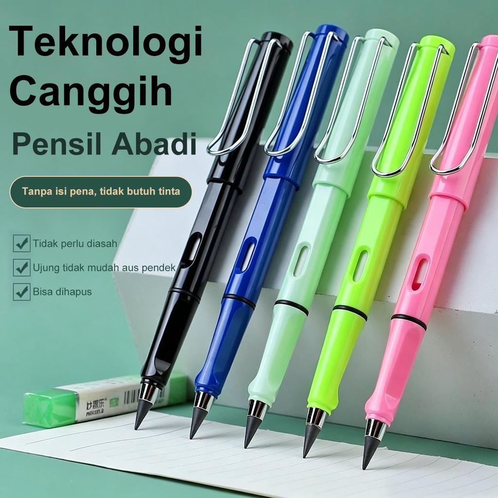 Pensil Eternal Tanpa Tinta 0.5mm HB – Macaron Cantik Tanpa Asah Ujung Ganti Refill – Pensil Tak Habis Tulis Tahan Lama Tidak Kotor – untuk Anak Pelajar Sekolah – Back to School Alat Tulis - Gambar 4