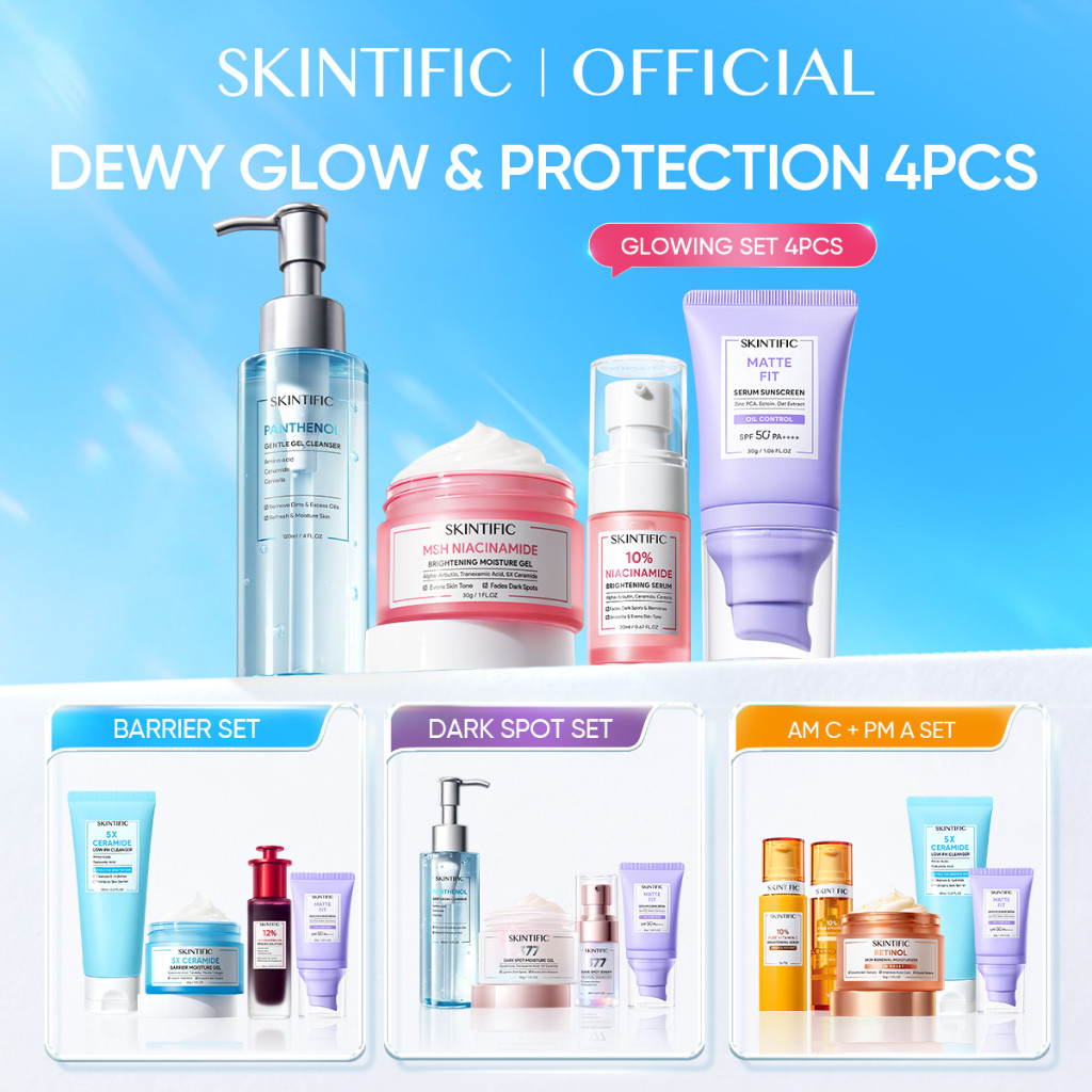 Skintific 4Pcs Set Brightening Moisturizer Glow