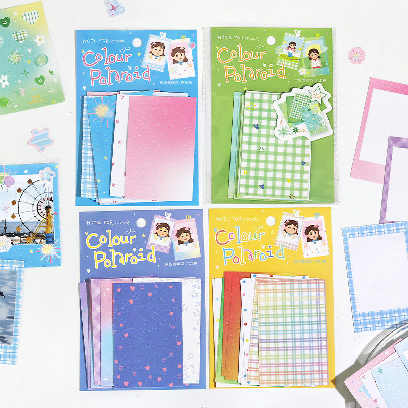 NOTE FOR Polaroid Photo Frame Sticker Colorful Puff Color Series Cute ...