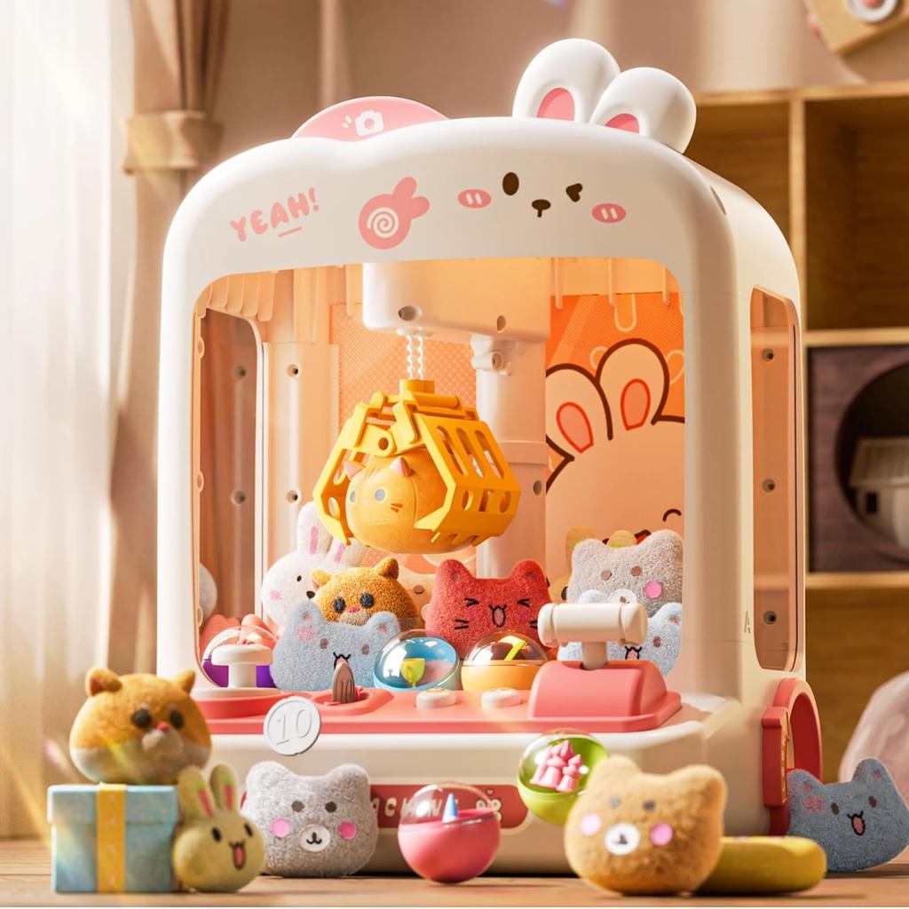 55 PCS Mini Claw Machine for Kids Bunny, Vending Machine with Lights ...