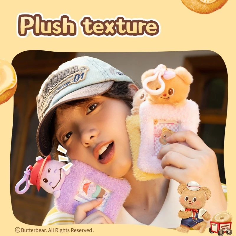 Deli x Butterbear Name Tag Kartu Tanda Pengenal / Card Holder Gantungan Lucu Kuning / Pink / Ungu HY131 - Gambar 2