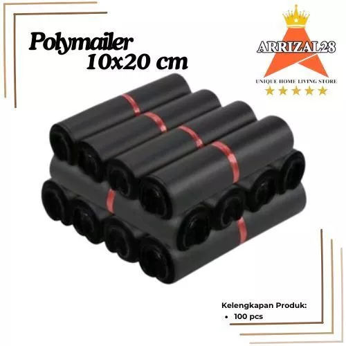10 X 20 CM PLASTIK SEAL POLYMAILER PAKING ONLINE SHOP 1 PAX ISI 100 PCS