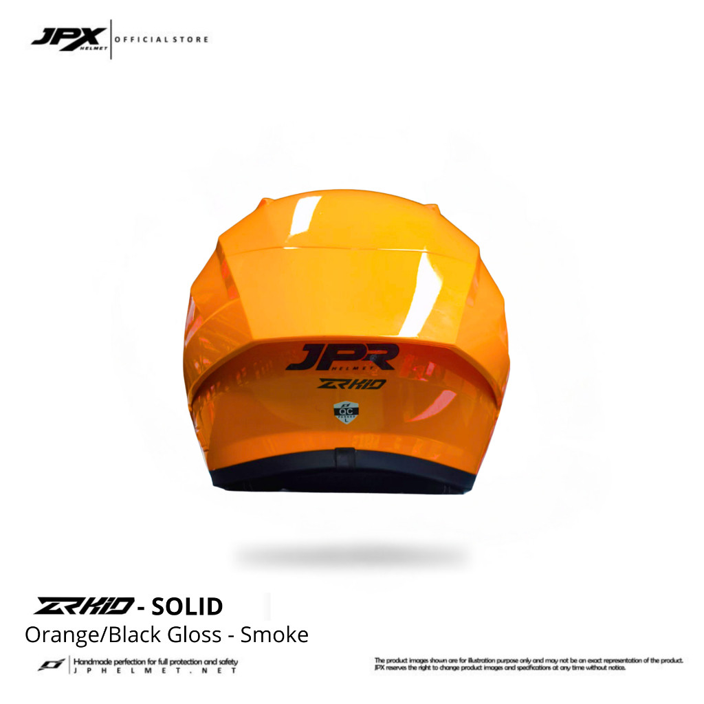 Helm Halfface JPR ZR Kidz Original Full ABS SNI - Orange/Black Gloss - Gambar 3