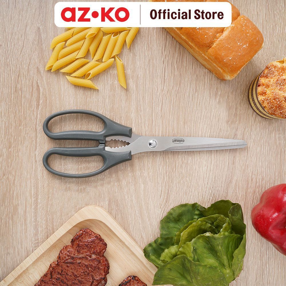 AZKO Culinart Gunting Dapur Ap-L - Hitam Kitchen Shears Scissors Dapur Gunting Masak Pemotong Makanan - Gambar 2