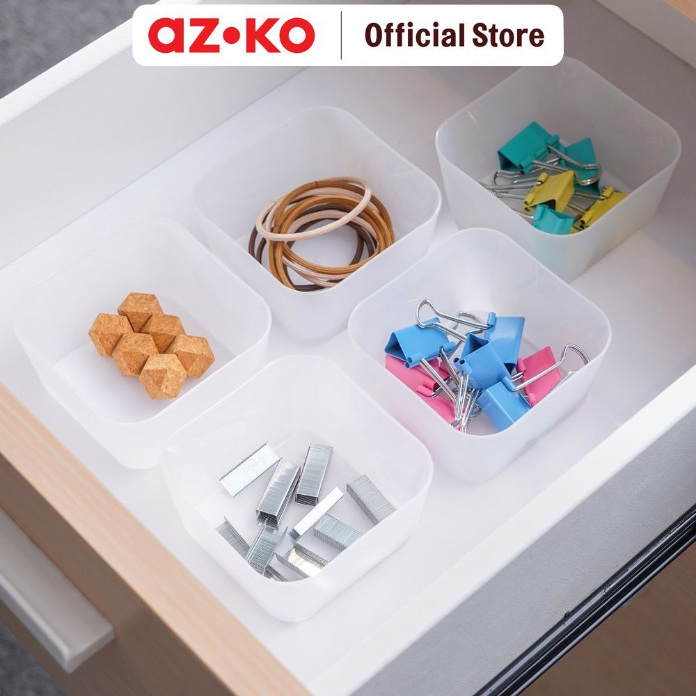 AZKO Stora 8.3x8.3x4.5 cm Set 5 Pcs Organizer Laci Pembagi Laci Sekat Drawer Organizer Tray Laci - Gambar 4