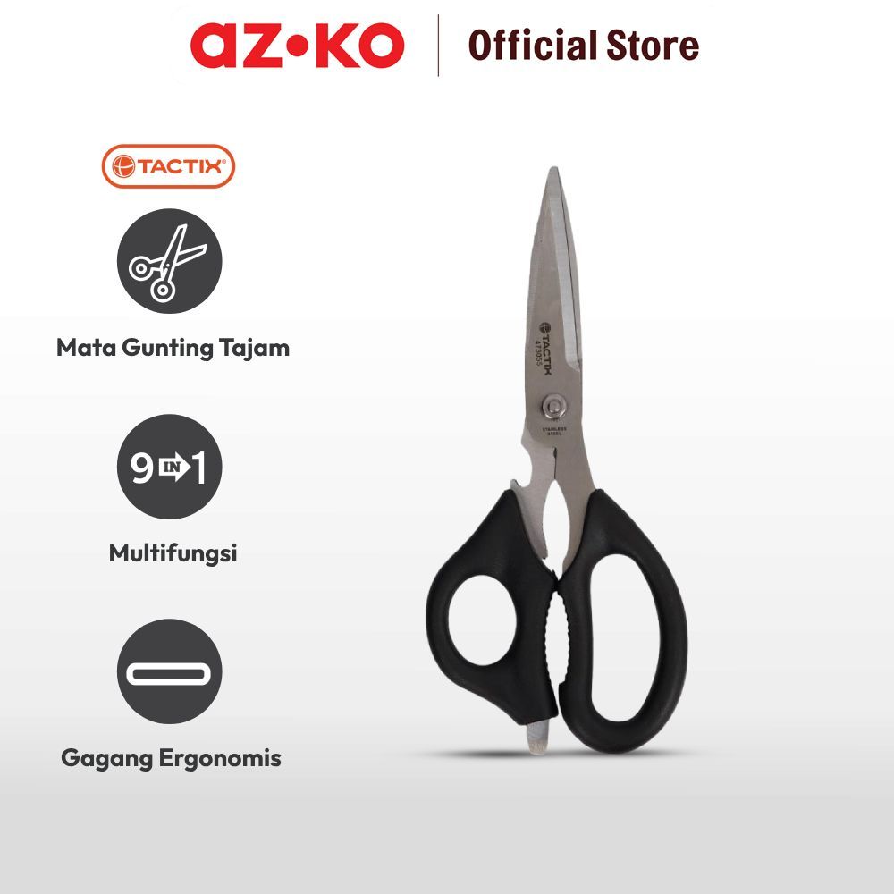 AZKO Tactix Gunting Dapur Multifungsi Kitchen Shears Scissors Dapur Gunting Masak Pemotong Makanan - Gambar 3