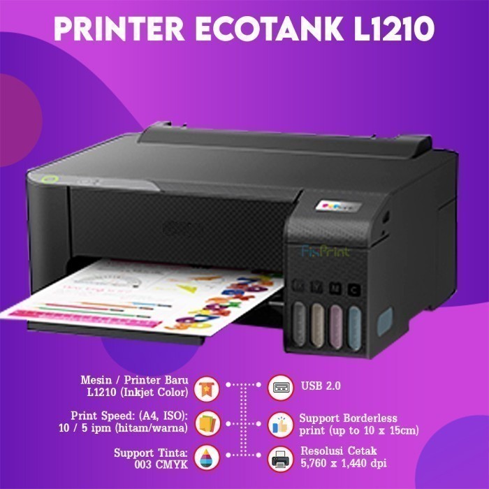 FixPrint Printer EcoTank Epson L3211 L3210 L121 L1210 L1216 Print Only L1250 L1256 WiFi L3216 L3250 L3251 L3256 All In One L5290 ADF Wireless L6490 AIO Duplex Fax - Gambar 3