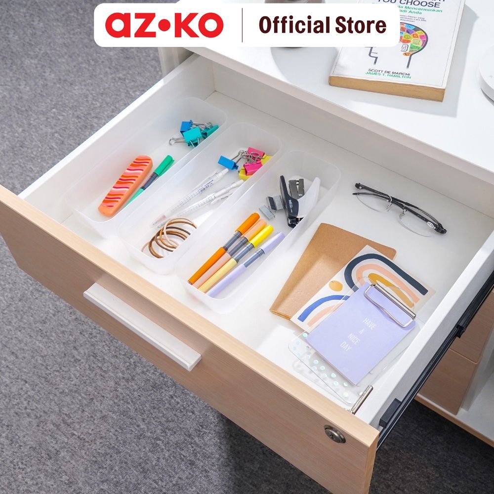 AZKO Stora Organizer Laci 26x8.5x4.5 cm Set 3 pcs Pembagi Laci Sekat Drawer Organizer Tray Laci