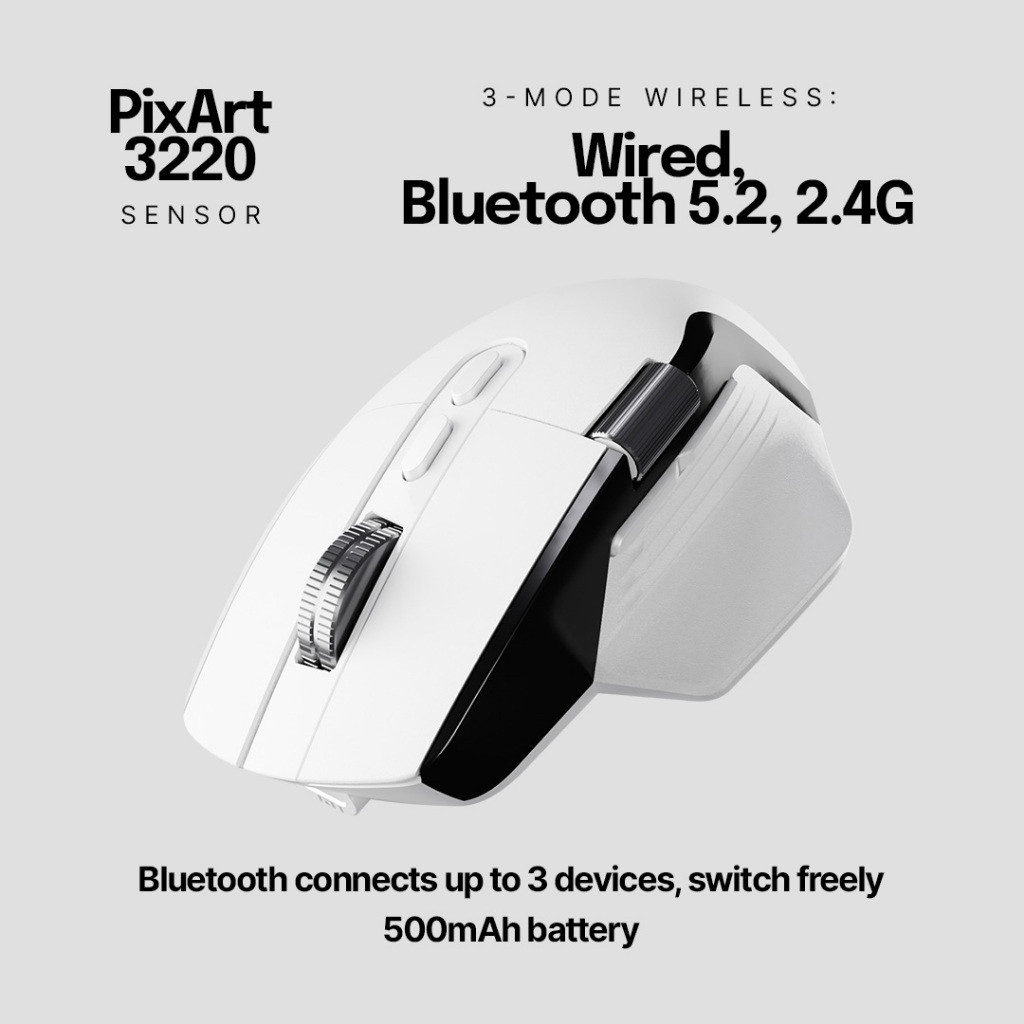 Press Play Airkeys Ergonomic Mouse 3in1 Connection with LED Display M1 - Gambar 3