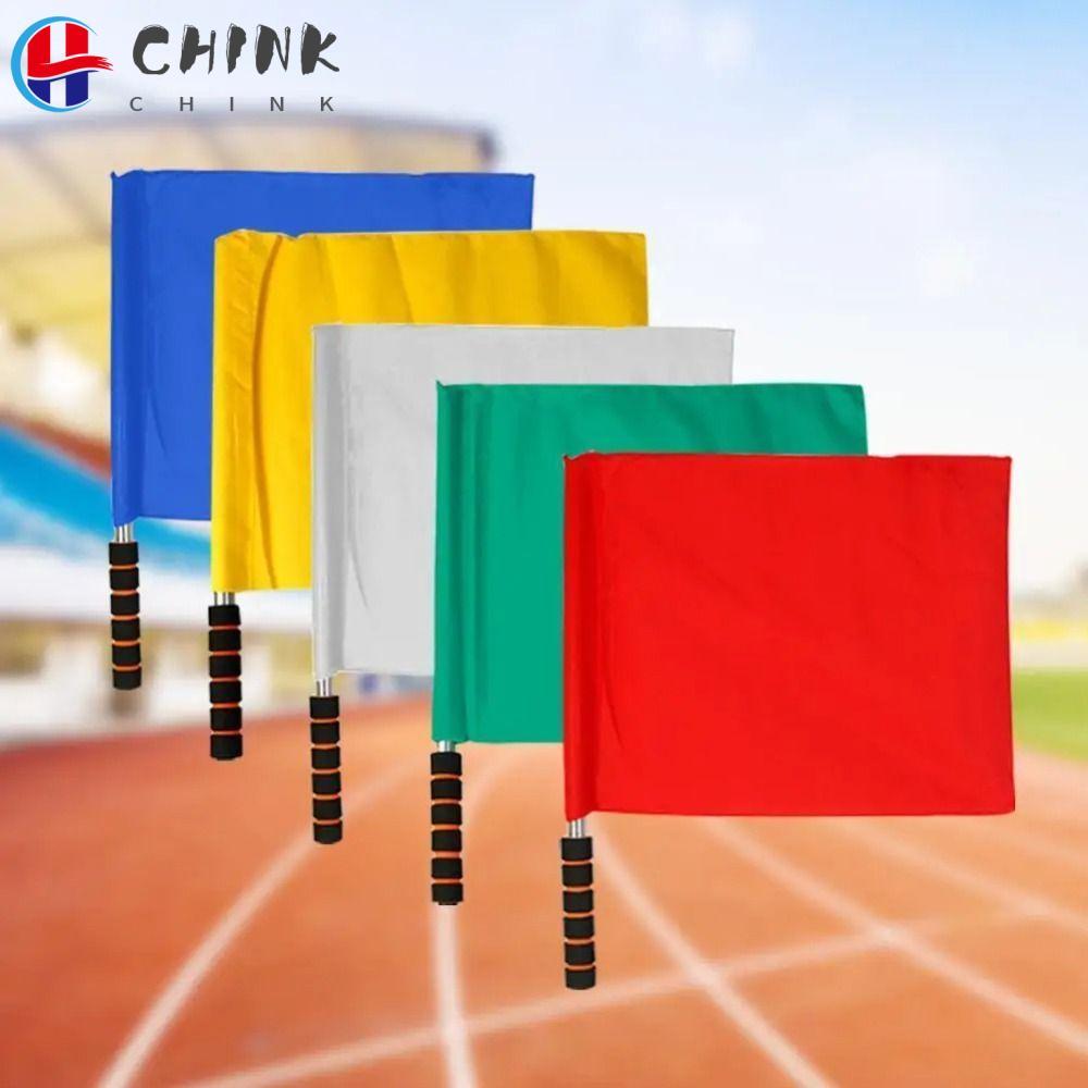 CHINK Soccer Referee Flag, Stainless Steel Professional Linesman Flags ...