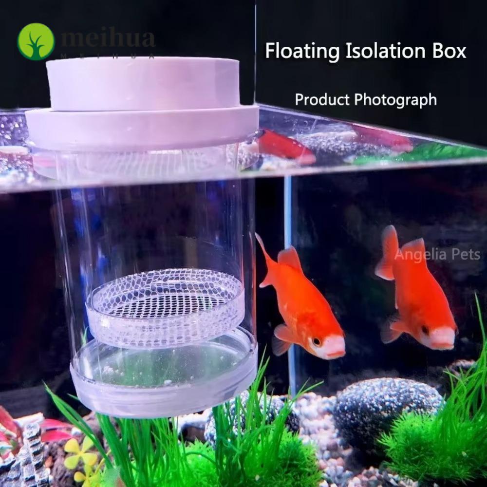 MEIHUAA Floating Hatching Box, Shrimp Guppy Plastic Mesh Floating Fish ...