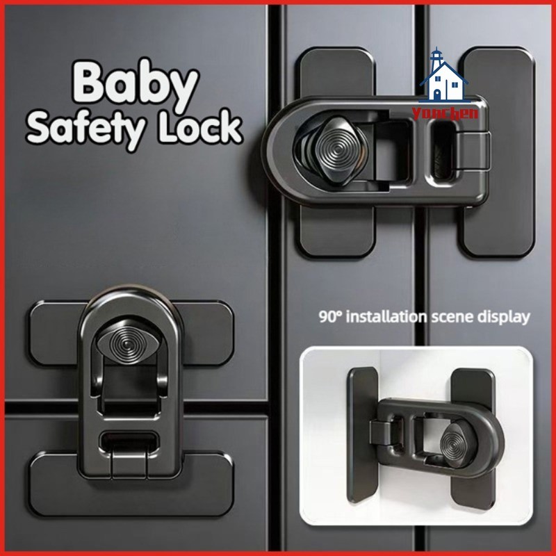 Child Safety Cabinet Locks Adhesive No Screw Latches for Drawer Door ...