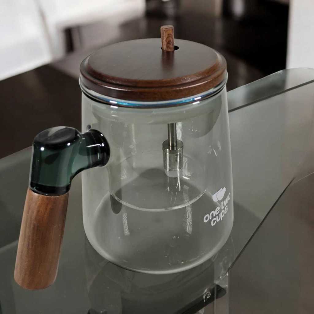 One Two Cups Teko Teh Kaca Saringan Tahan Panas Infuser Teapot 650ml - HP13 - Gambar 4