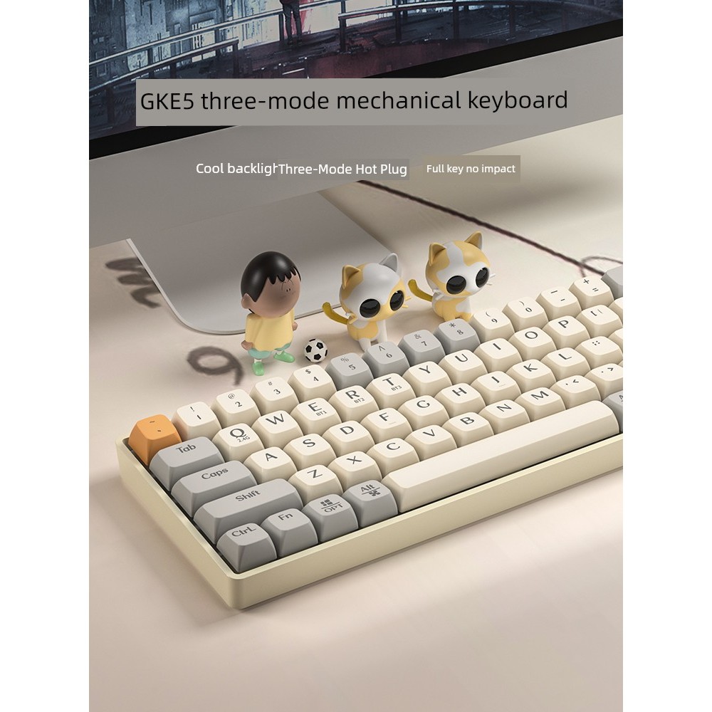 wireless keyboard keyboard wireless Wolf Tu GK65 Three-Mode Full-Key ...