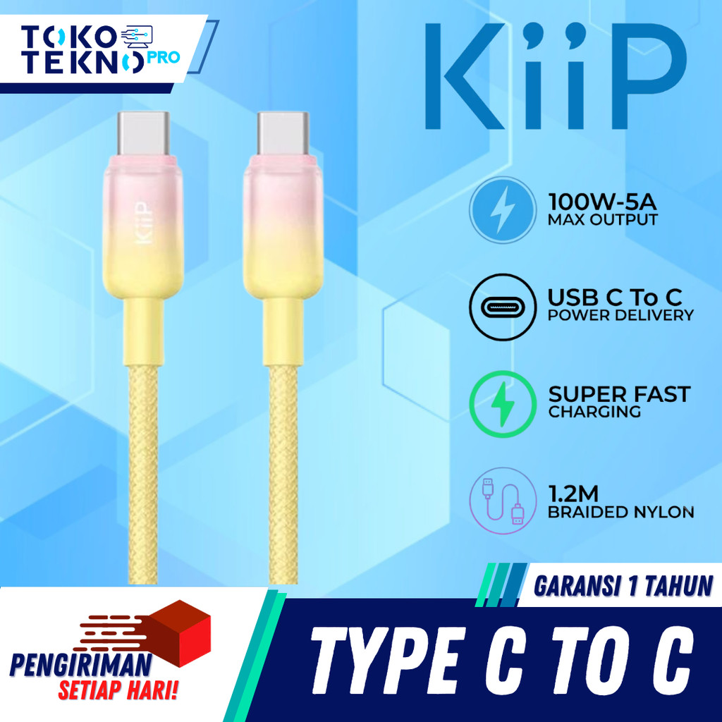 KIIP GCTC04 / GTC-04 Kabel PD Type C to C 100W Cable Data C to C