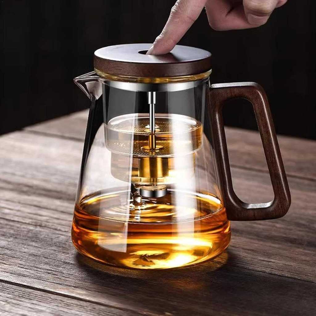 AKIEMSTR MALAD Teko Teh Kaca Saringan Tahan Panas One Click Filter Teapot 800ml - M-800
