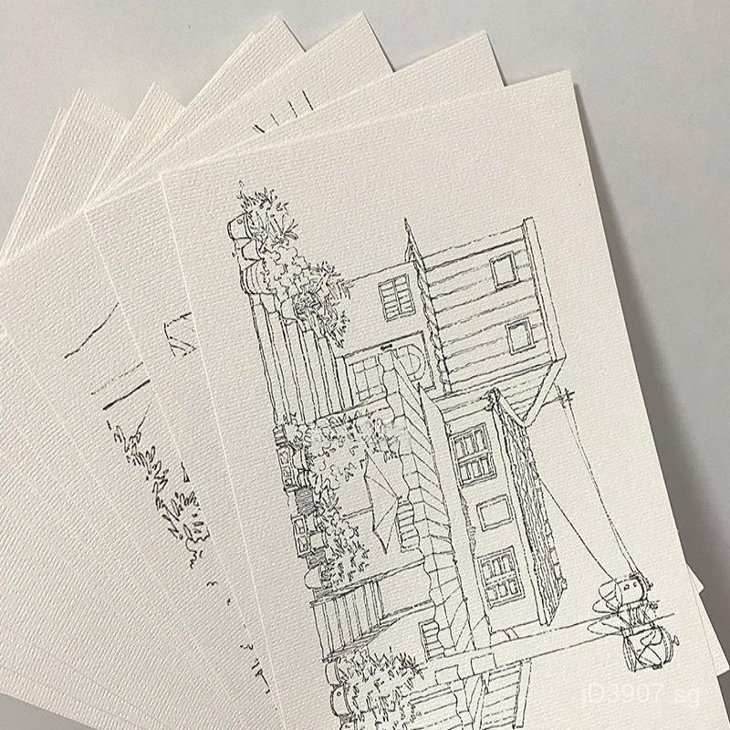 Line Drawing Coloring Architecture Adult Landscape Student Copying ...