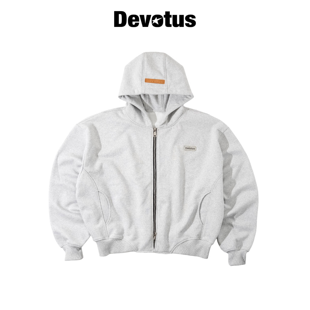 TWILL DEVOTUS 450gsm felt Zip Hoodie with big boxy form - Static Hoodie ...