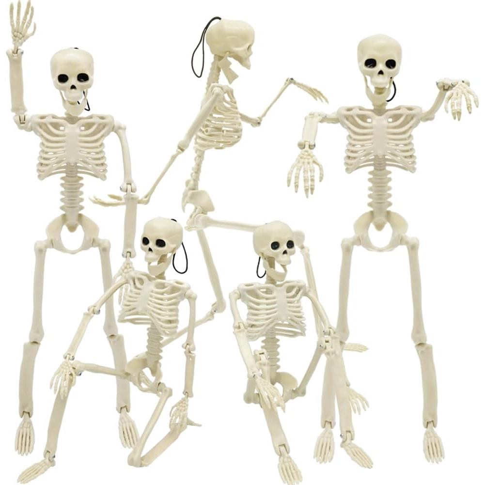 5-pack Halloween skeletons, 16-inch full-body Halloween skeletons ...