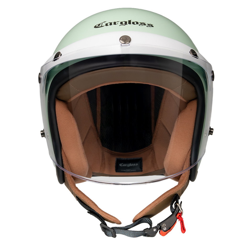 Cargloss CFH Hijab Retro Helm Half Face - S Green - Gambar 4