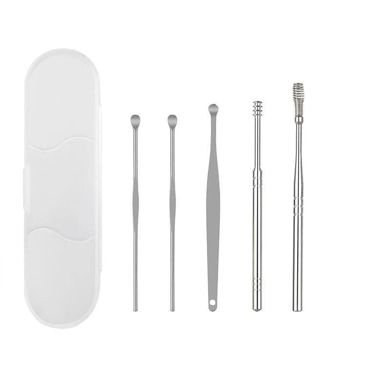 (AFL) ALAT KOREK KUPING PEMBERSIH TELINGA SET STAINLESS STEEL 5IN1