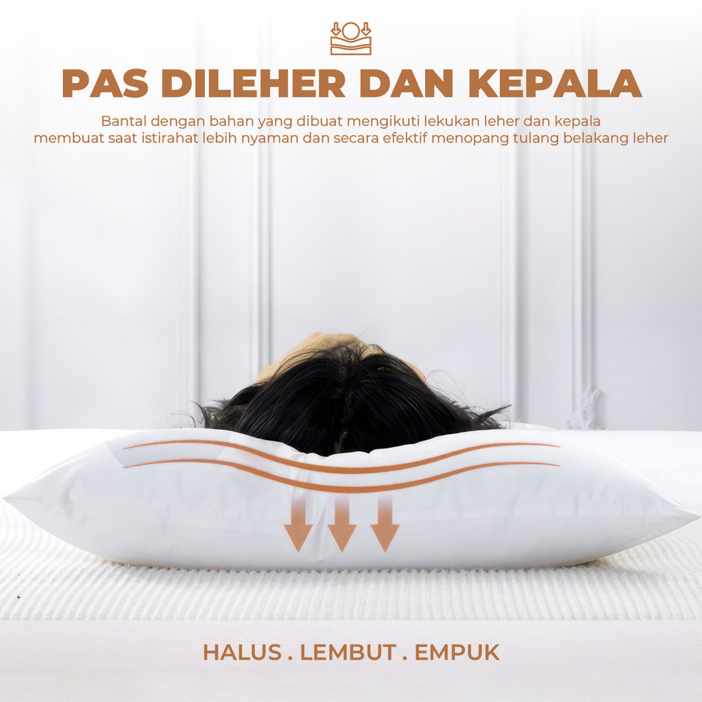 Bantal & Guling Tidur Dakron Bantal Hotel Ukuran 45x65cm Awet Tidak Mudah Kempes - Gambar 4