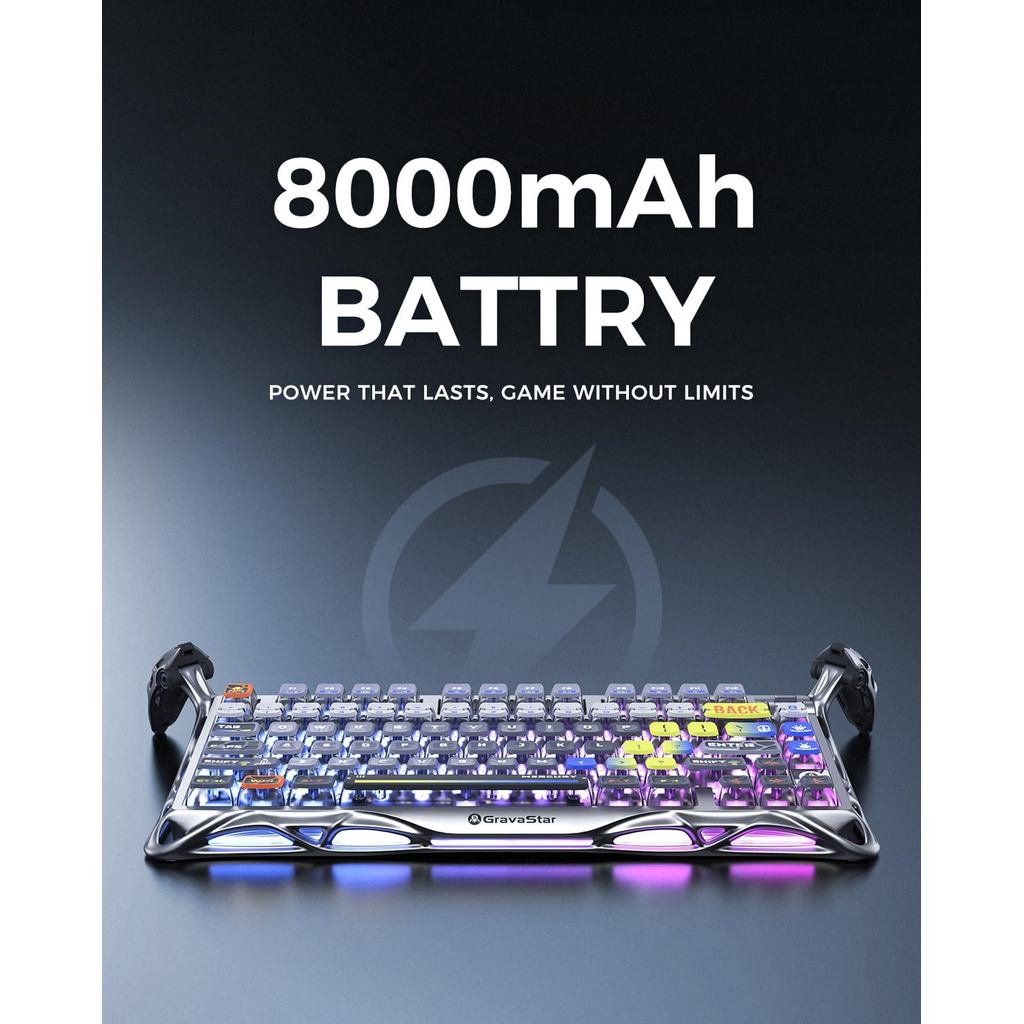 GravaStar Mercury K1 / K-1 Pro Wireless Mechanical Gaming Keyboard 75% Layout RGB Custom Keyboard Hot-Swappable Linear Switches Aluminum Alloy - Gambar 2