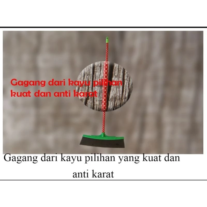 *PEL DORONG SEROKAN AIR WIPER KARET LANTAI GAGANG KAYU PANJANG - Gambar 4