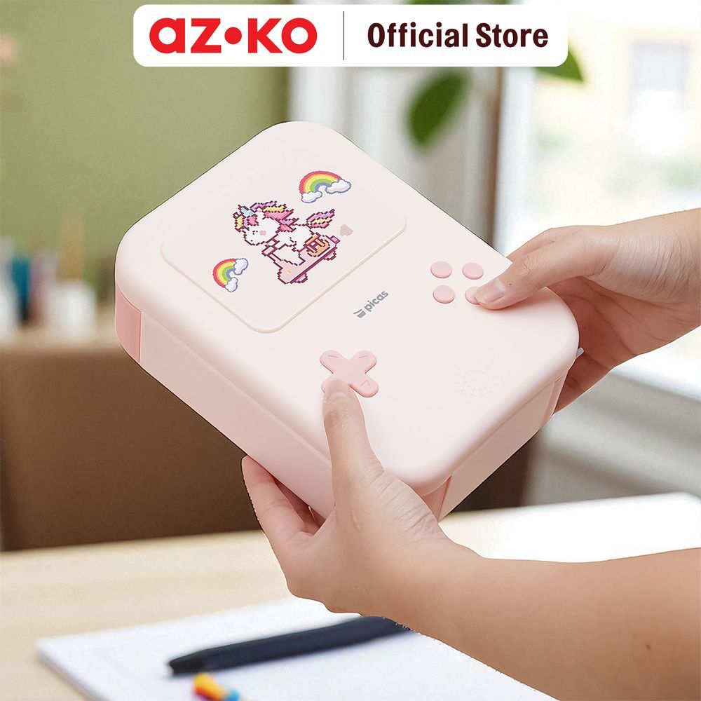 AZKO Picas Gamy Kotak Makan 3 Sekat Unicorn 1 Liter Bento Box Meal Container Tempat Bekal Lunch Box Kotak Bekal - Gambar 3