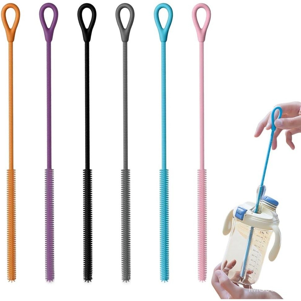Silicone Straw Cleaner Brush for Bottle,Extra Long 9.48in Silicone ...