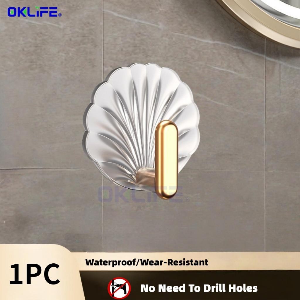 Transparent Seamless Shell Hooks No Drill Self Adhesive Multi Purpose Wall Hanging Organizer For Household view 10