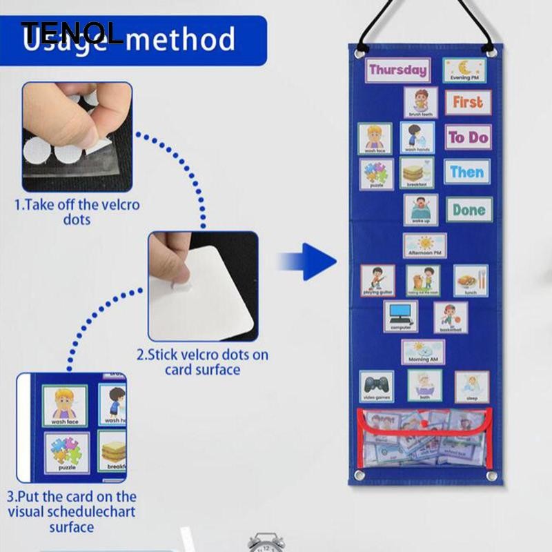[TENOL] Visual Schedule Chart for Kids Weekly Progress Chart Reusable ...