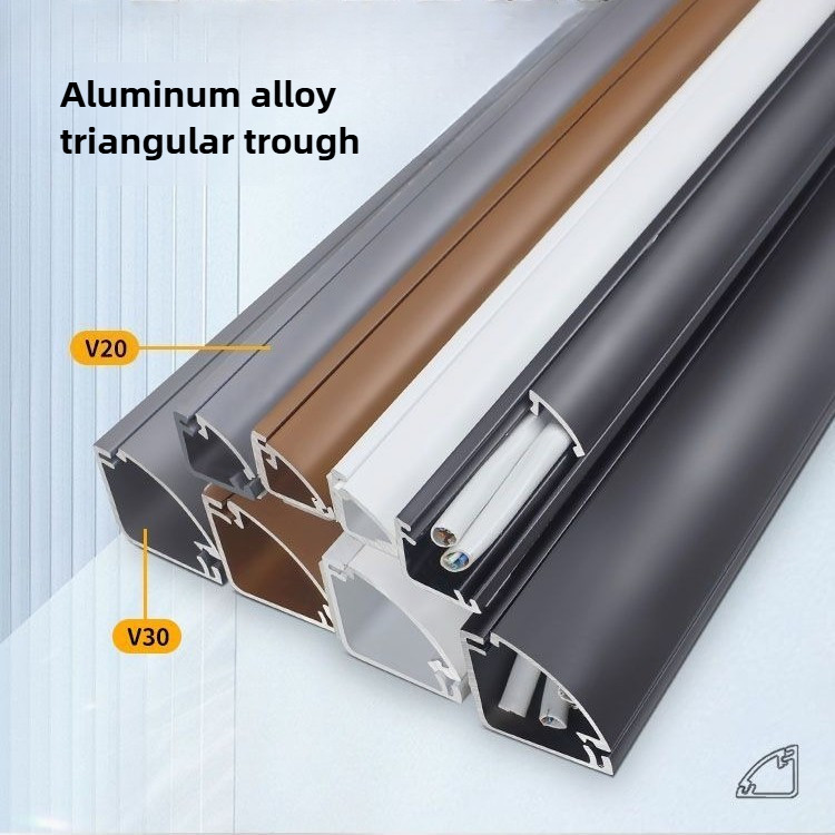 Aluminum Alloy Triangle Cable Trunking Corner Cable Trunking Electrical ...