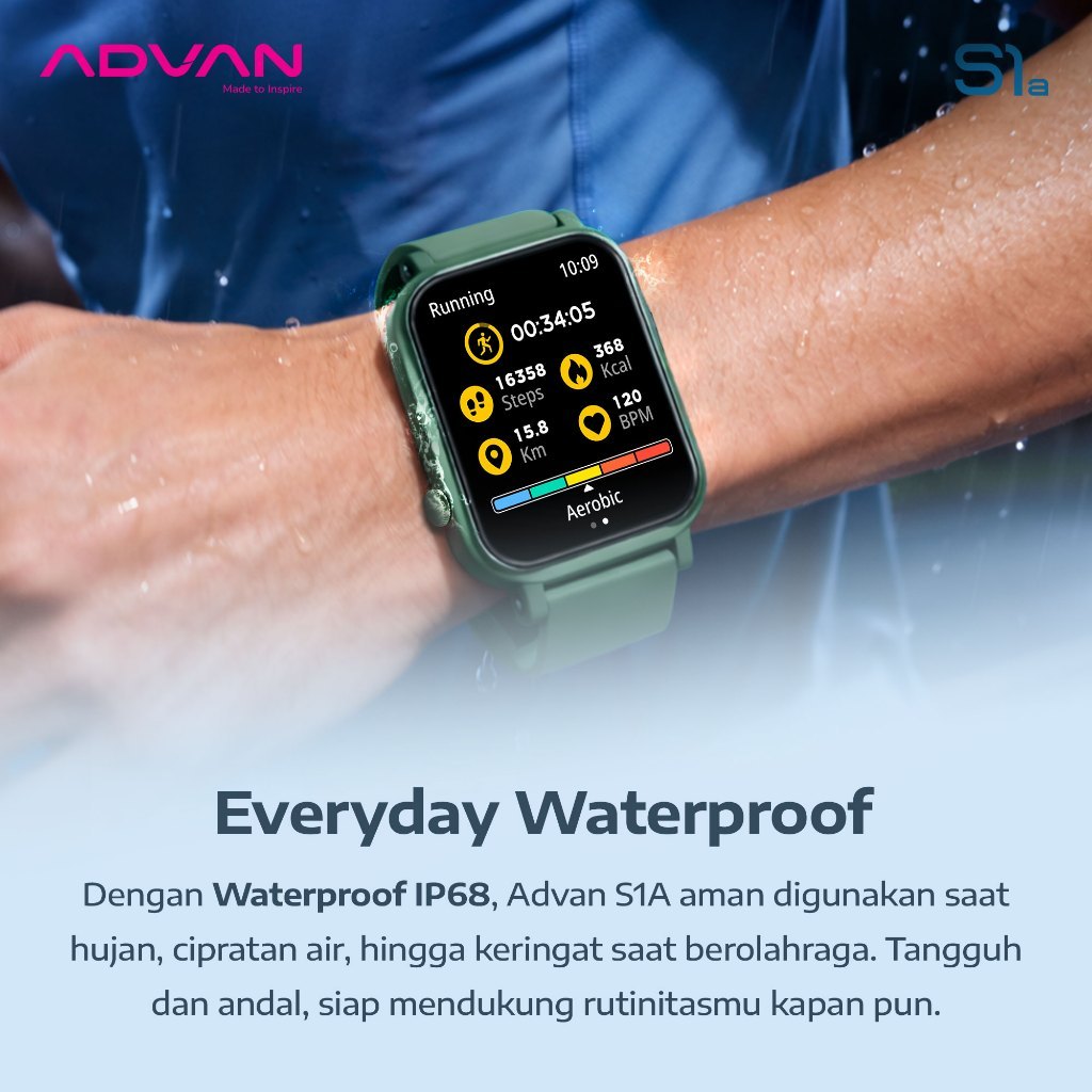 ADVAN Smartwatch S1A / S1-A IPS Display 1.83" Touchscreen Waterproof IP68 Bluetooth Call Health Monitoring - Gambar 4