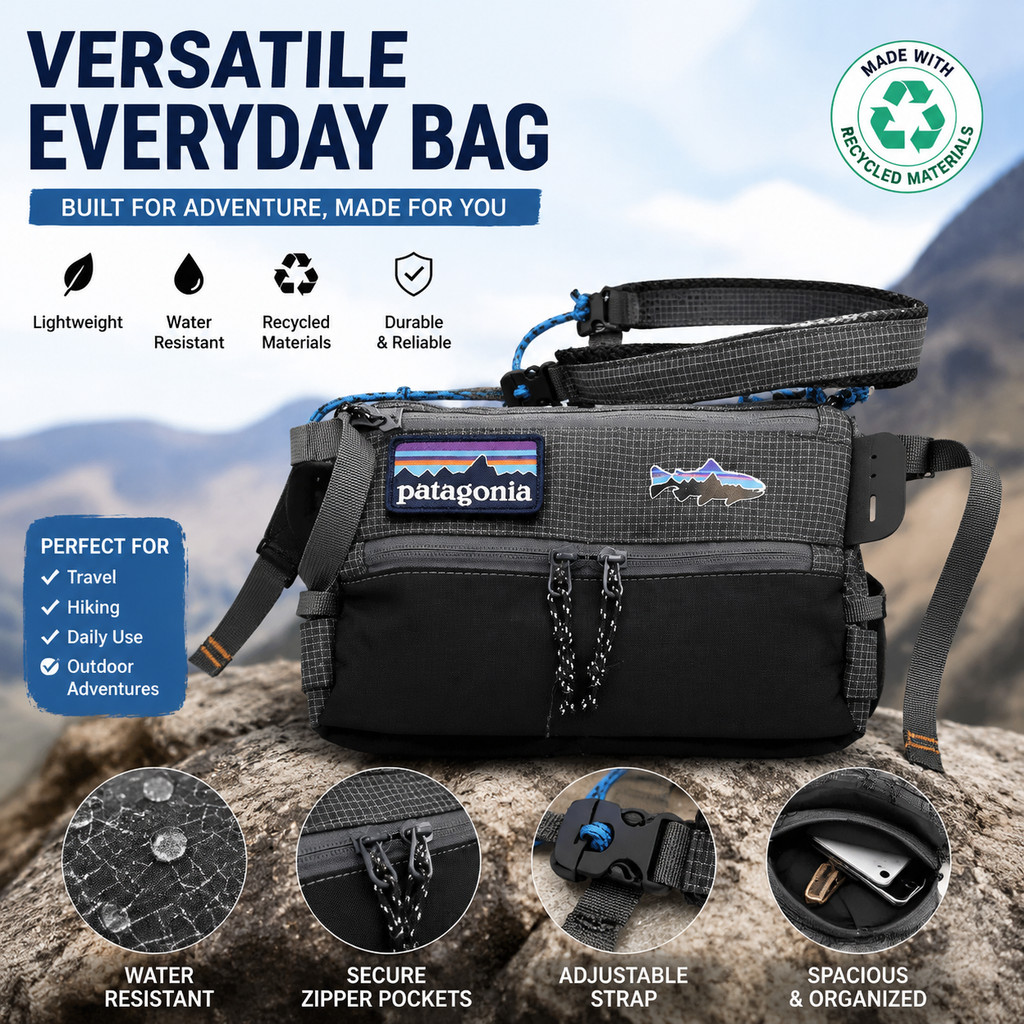 Patagonia sling bag Multifunctional Lightweight Waterproof Plaid