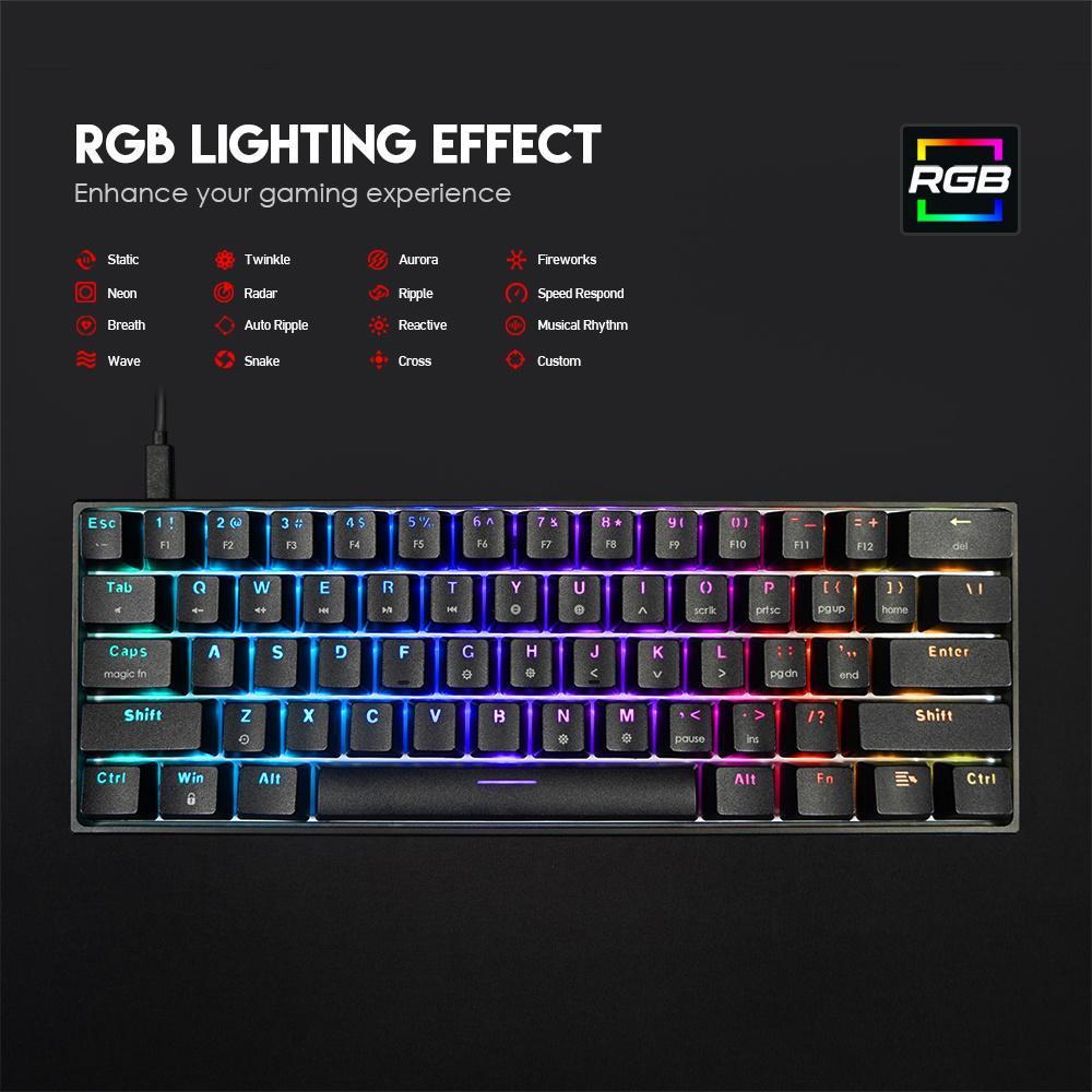Fantech MK857 / MK-857 Maxfit61 Wired RGB 60% Mechanical Gaming Keyboard - Gambar 3