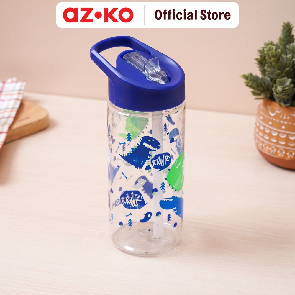 AZKO Smash Set 4 Pcs Kotak Makan Anak 2 Sekat Dino Days - Biru Kids Bento Lunch Kit Set Kotak Makan Dan Botol Minum Bpa Free Peralatan Makan Food Grade Wadah Bekal Makanan Lucu - Gambar 4