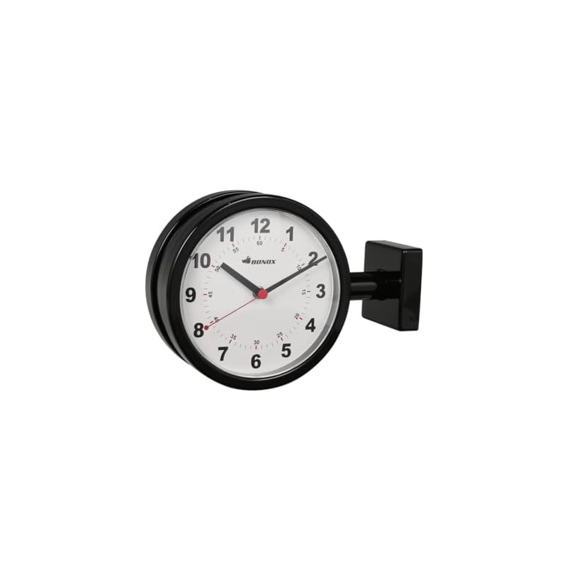 Dulton Double Face Clock Black Compact Wall-Mounted Double-Sided Clock ...