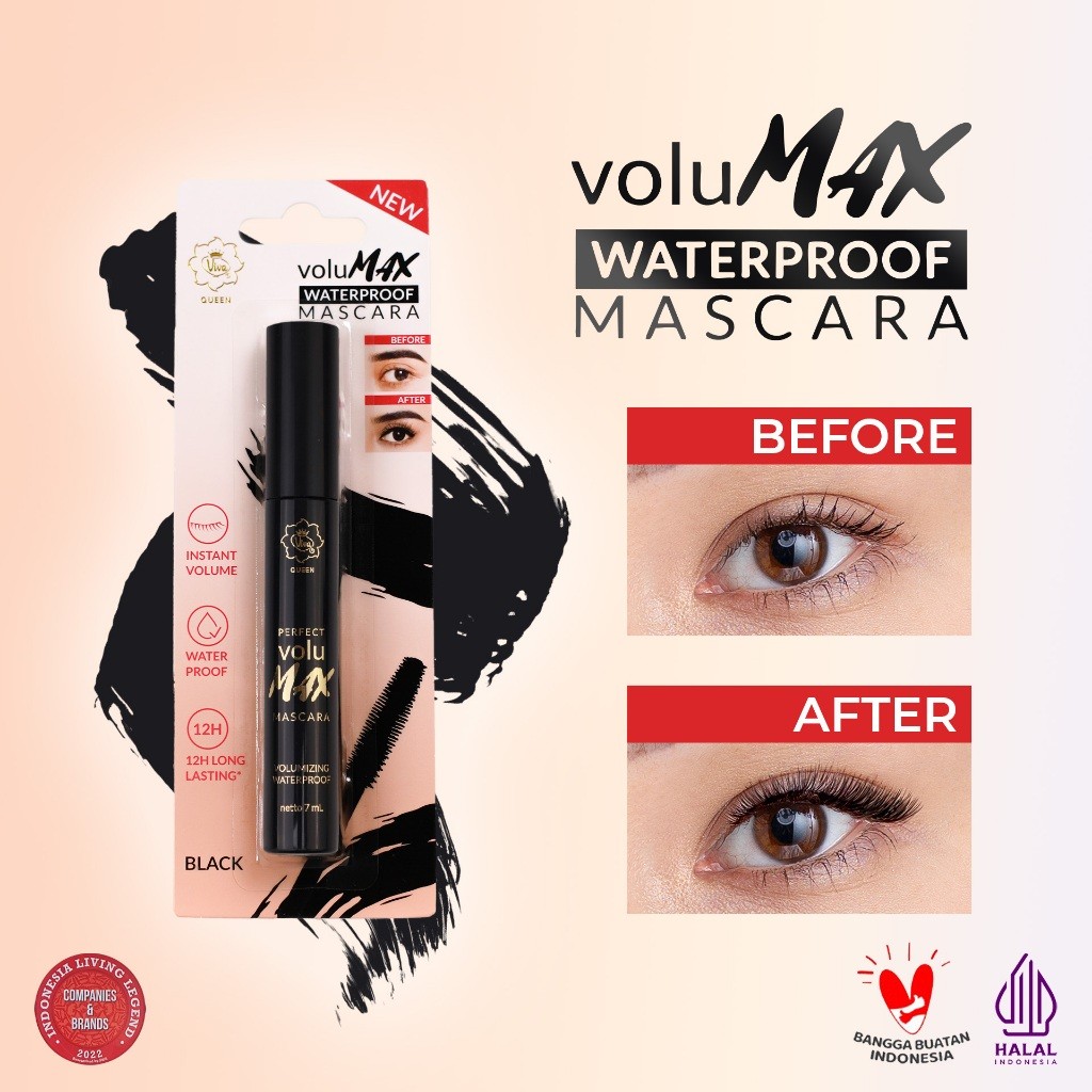 Viva Queen VoluMAX Waterproof Mascara / Merah Jingga Official - Gambar 4