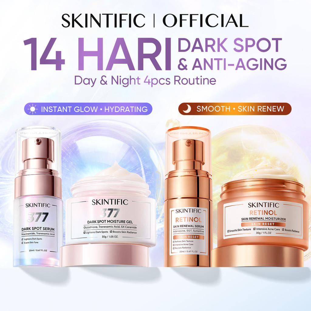 Skintific Day & Night Renew Set 4PCS Brightening Anti Aging