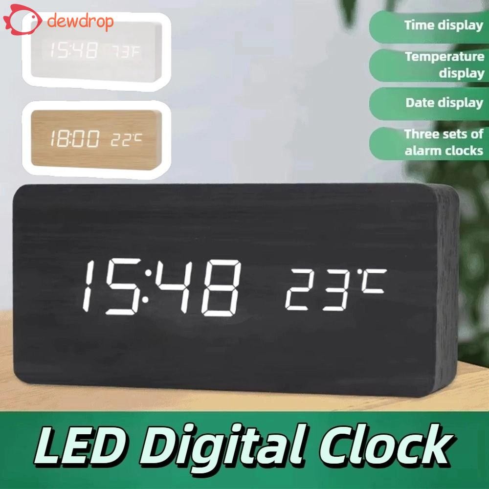 DEWDROP LED Digital Clock, Large Display Temperature Display Digital ...
