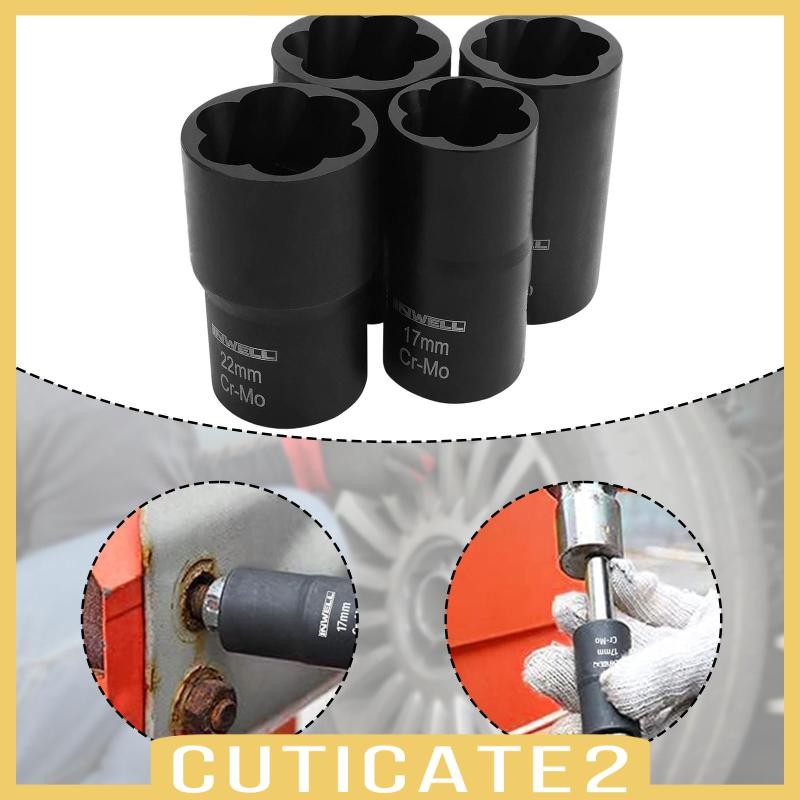 [Cuticate2] 6Pcs Bolt Extractor Set Nut Remover Kit Lug Nut Removal ...