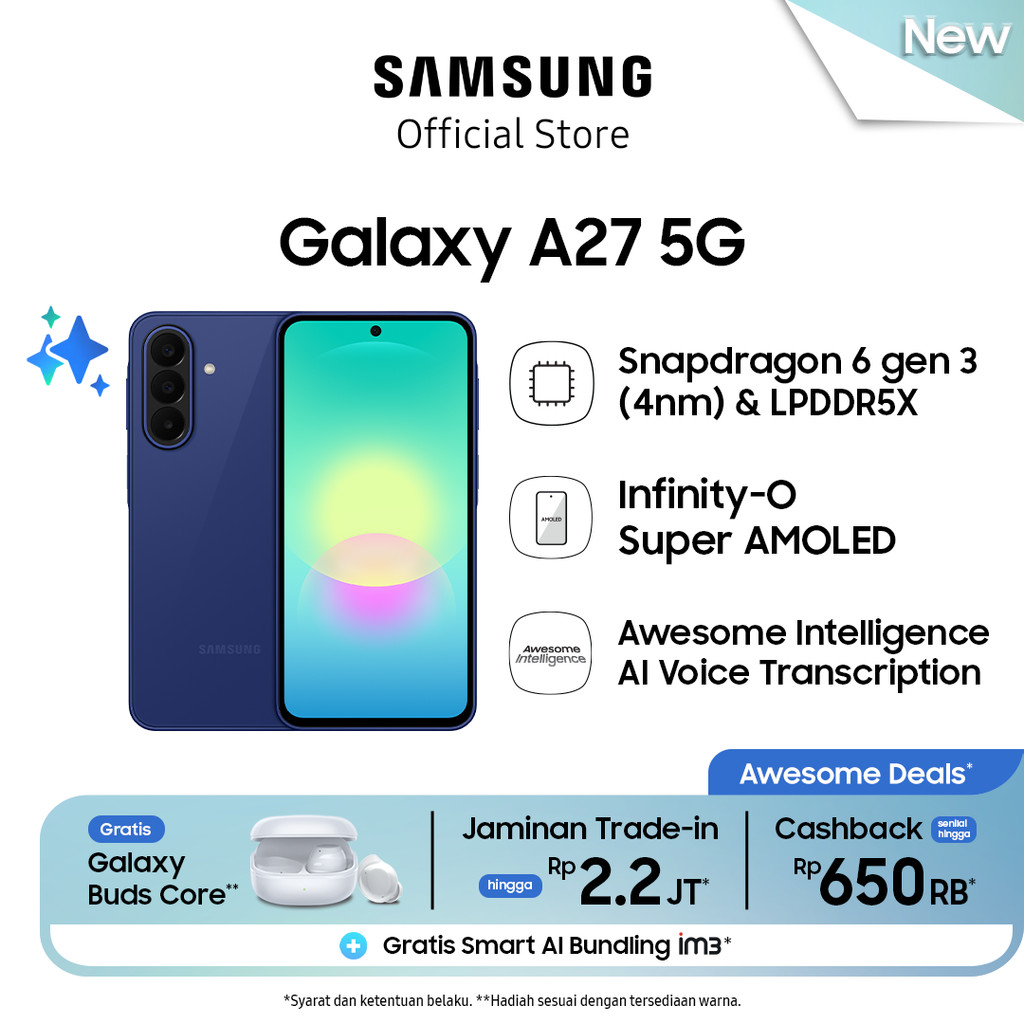 Samsung Galaxy A27 5G 8/256GB - Blue / Hp AI / IP64 / 5000 mAh