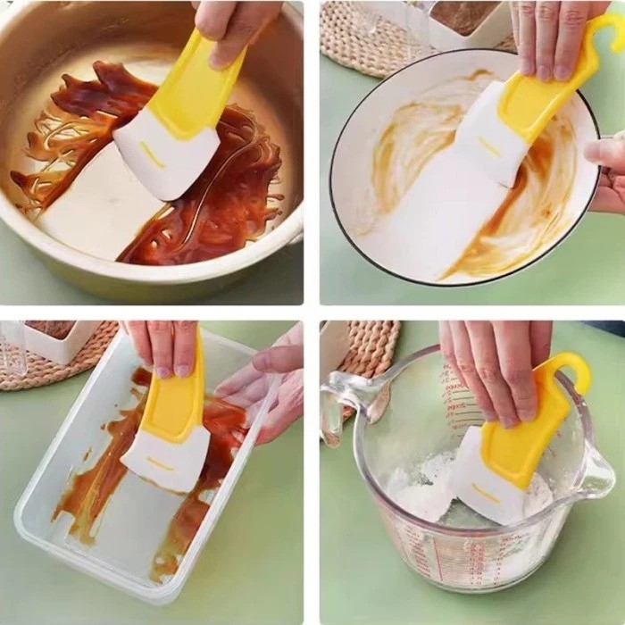 SUTIL SPATULA KUNING MINI SCRAPER SODET SILIKON - Gambar 2