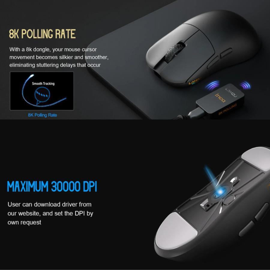 Lamzu Inca With 8K Polling Rate Gaming Mouse Superlight Weight 40 Gram Aurora Technology - Gambar 2